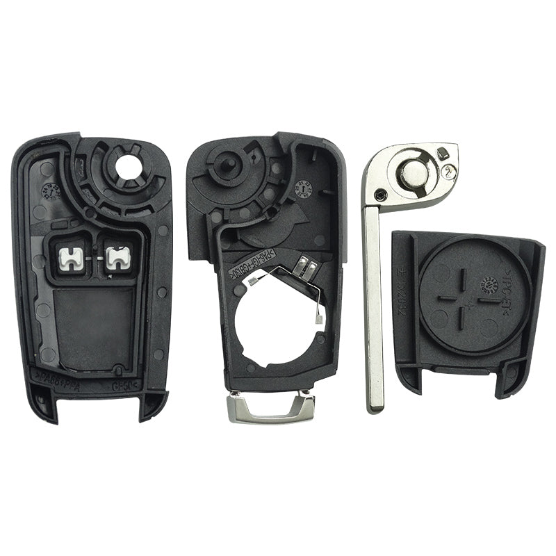 Autoschlüssel OEM komplett für Funk Klappschlüssel geeignet für Opel ab (2009 - 2016) 2 Taster
