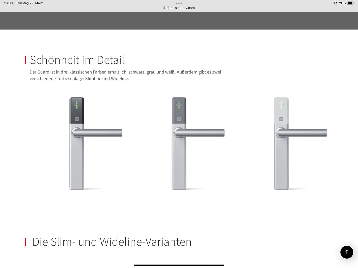 DOM ENiQ Guard Compact Wideline Set einseitig lesend (mit Rosetten)