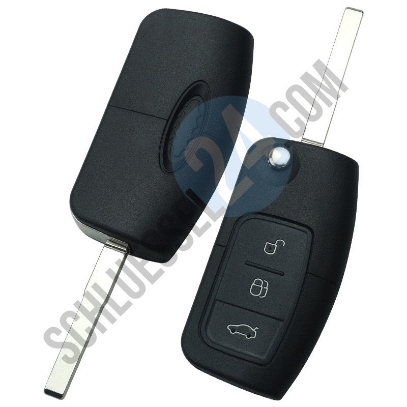 Autoschlüssel Gehäuse für Funk Klappschlüssel passend für FORD 3 Taster