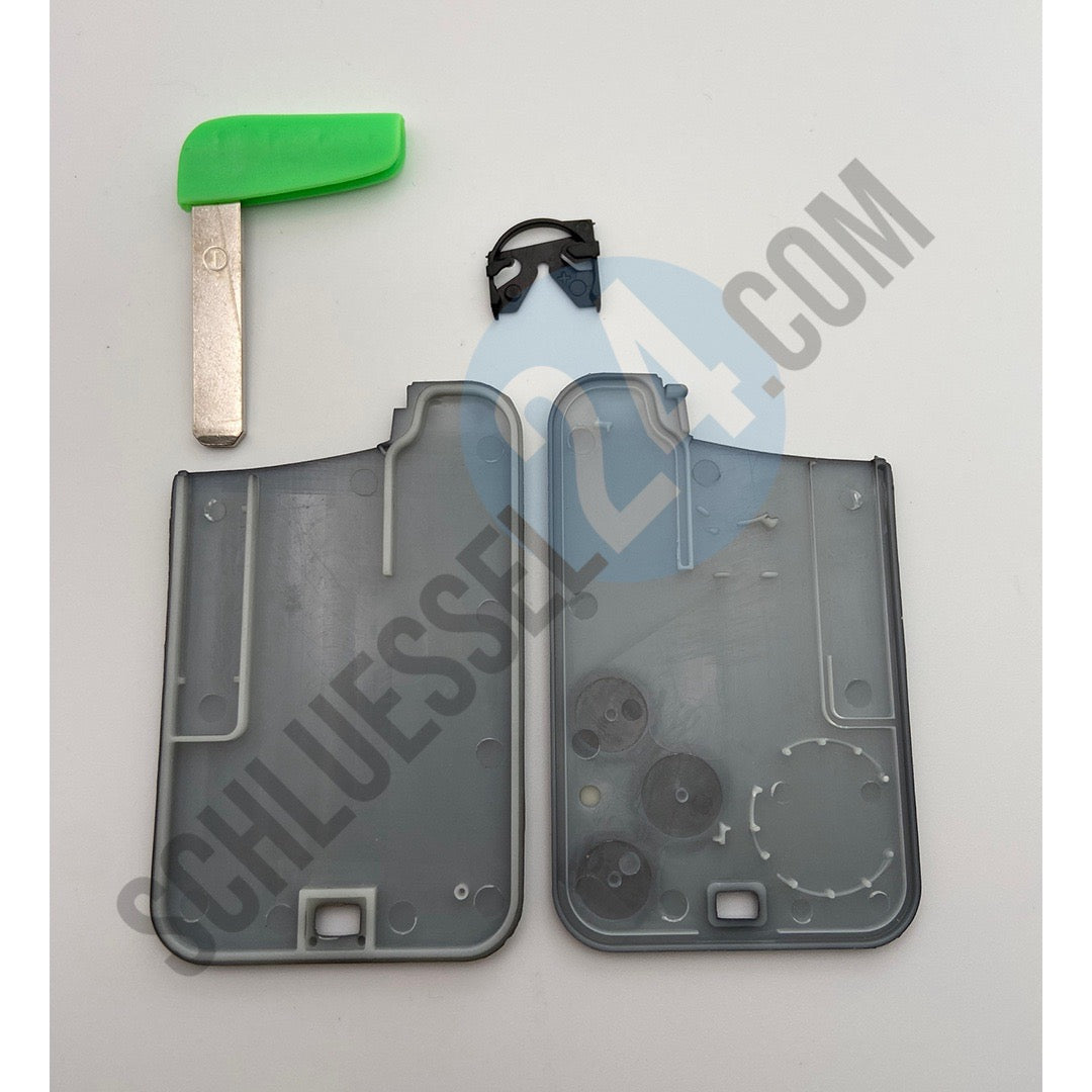 Kartenschlüssel silber, Autoschlüssel Gehäuse Funk geeignet für Renault Scenic II, Megane II, Espace 4, Laguna mit 3 Tasten