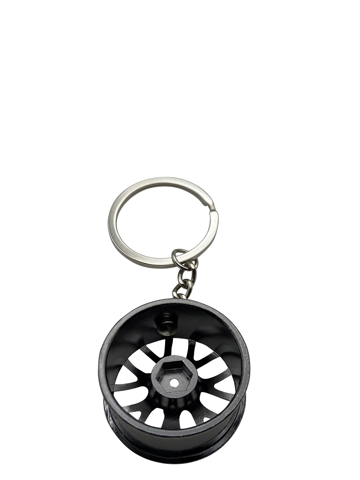 Schlüsselanhänger Modell Felge in Schwarz
