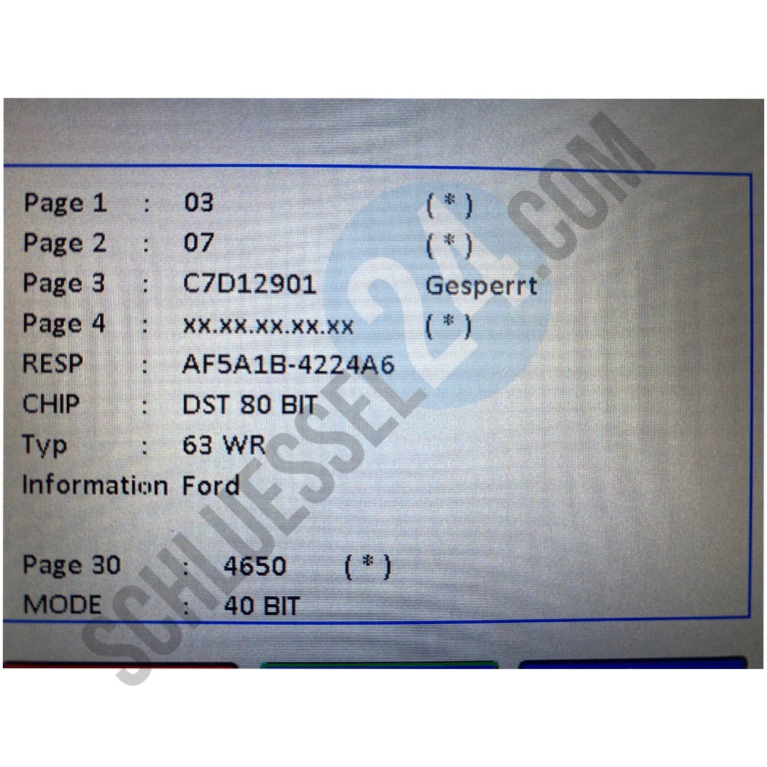 Kompletter Autoschlüssel, Funkschlüssel (blau) kompatibel mit FORD 3 Taster Tibbe, FO21, HU101