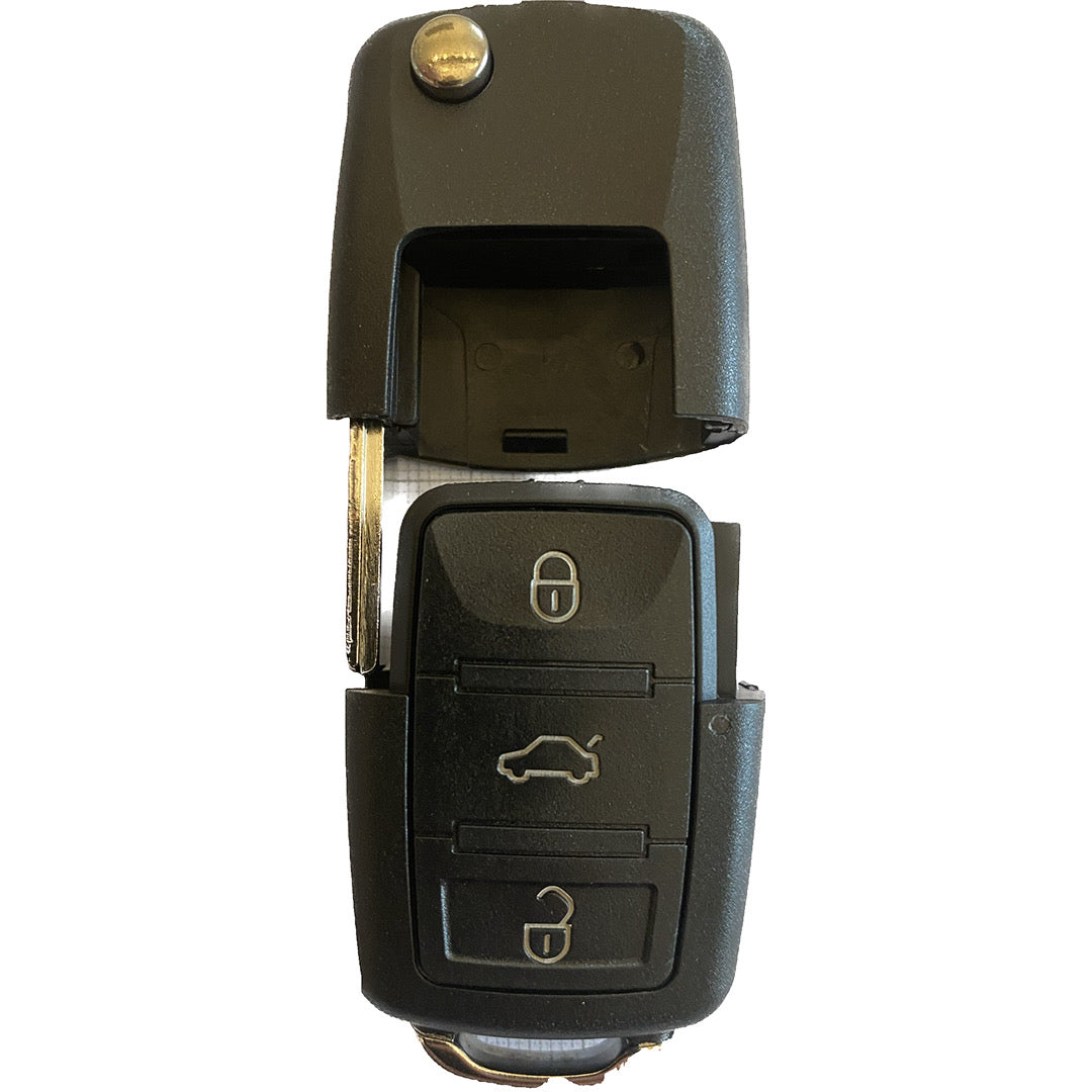 Autoschlüssel Gehäuse für Funk geeignet für VW 3Taster (LED Mitte)