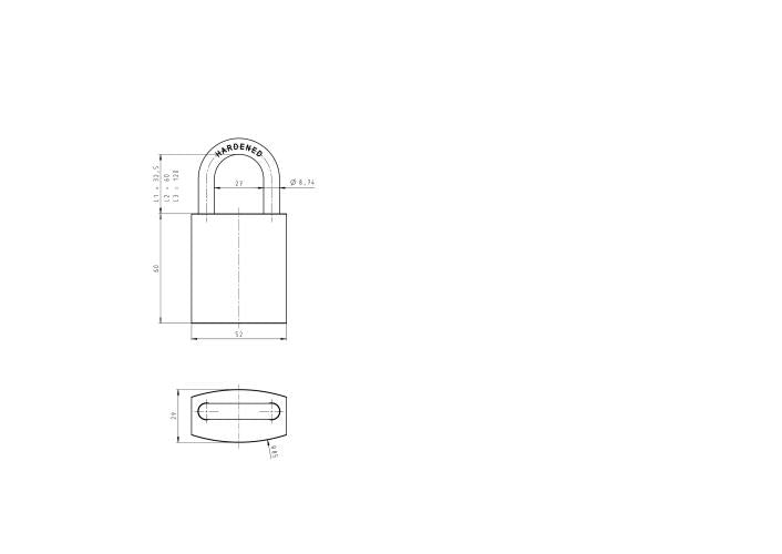 Hangschloss, Bügelschloss DOM IX Teco mit Sicherungskarte, Wendeschlüssel