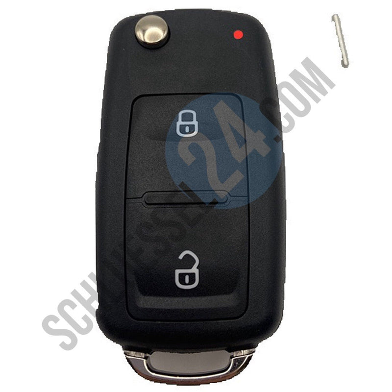 Autoschlüssel komplett mit Platine Funk Klappschlüssel kompatibel für VW 2 Tasten 5K0 837 202