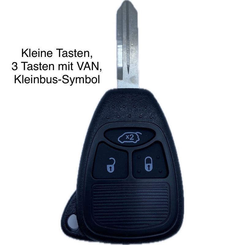 Autoschlüssel komplett, Funk Schlüssel geeignet für Chrysler, DODGE, JEEP 2 oder 3 Taster
