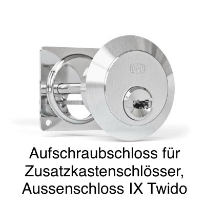 Aufschraubschloss für Zusatzkastenschlösser DOM IX Twido mit Sicherungskarte
