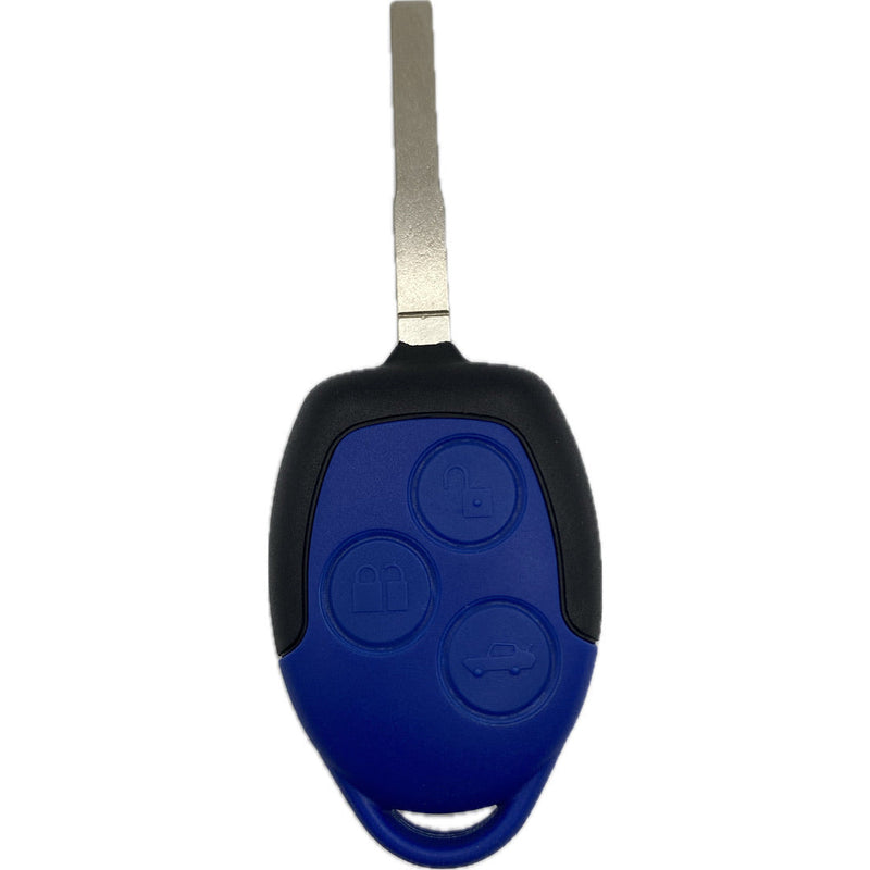 Kompletter Autoschlüssel, Funkschlüssel (blau) kompatibel mit FORD 3 Taster Tibbe, FO21, HU101
