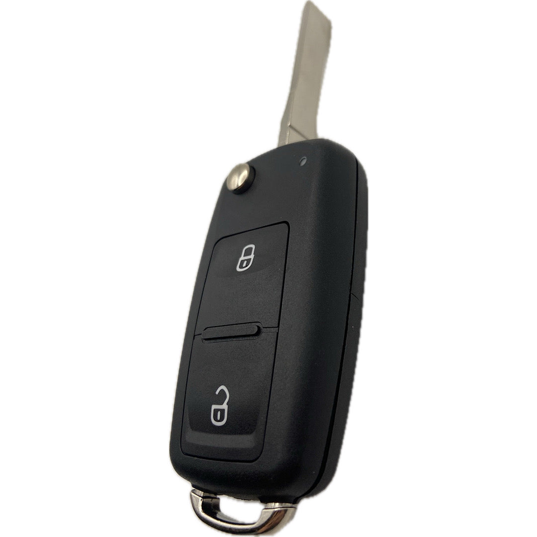 Autoschlüssel komplett mit Platine Funk Klappschlüssel kompatibel für VW 2 Tasten 5K0 837 202