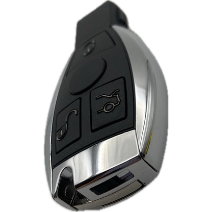 Autoschlüssel komplett, Funk Schlüssel geeignet für Mercedes Benz bis Baujahr 2013 Chrom 3 Taster