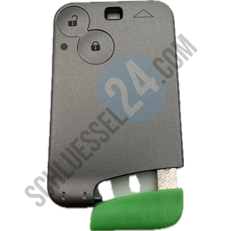 Kartenschlüssel silber, Autoschlüssel Gehäuse Funk geeignet für Renault Scenic II, Megane II, Laguna mit 2 Tasten