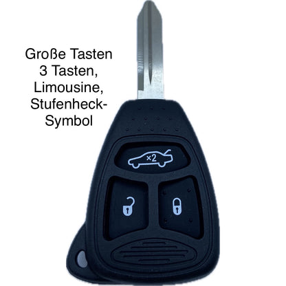 Autoschlüssel komplett, Funk Schlüssel geeignet für Chrysler, DODGE, JEEP 2 oder 3 Taster
