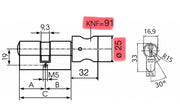 Technische Zeichung Knaufzylinder IKON SK6 mit Knauf 91