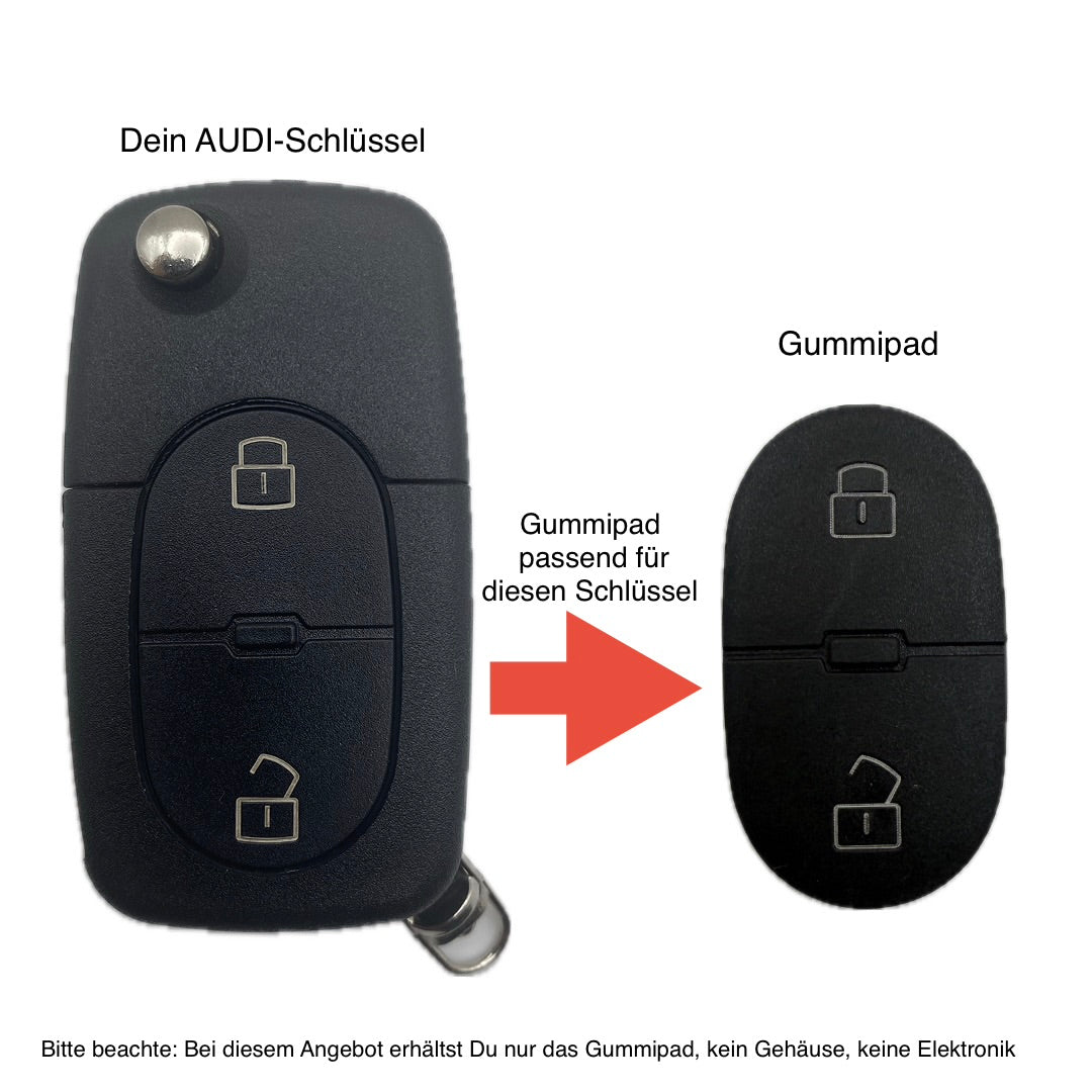 Ersatz Gummimatte, Tastenfeld geeignet für ältere Audi Funkschlüssel 2 oder 3-Tasten