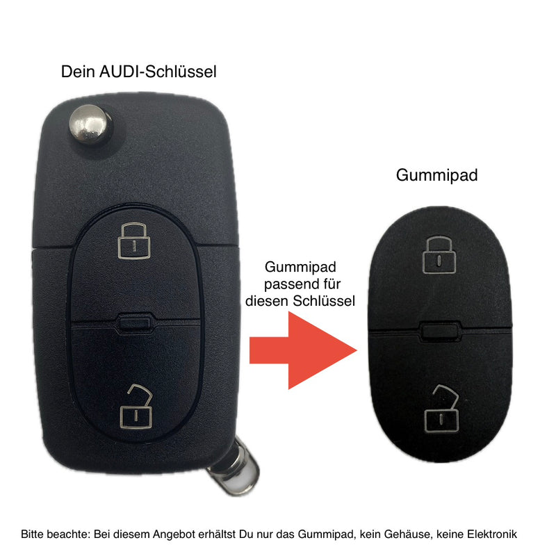 Ersatz Gummimatte, Tastenfeld geeignet für ältere Audi Funkschlüssel 2 oder 3-Tasten