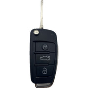 Audi Keyless-Go Funk Klappschlüssel 3 Tasten komplett – hochwertiger Ersatzschlüssel kompatibel 8E0 837 220 E, F, G, H, L, R, T