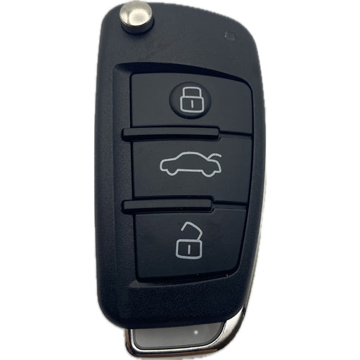 Audi Klappschlüssel geschlossen mit 3 Tasten – modernes Keyless-Go Ersatzgehäuse für Audi Fahrzeuge