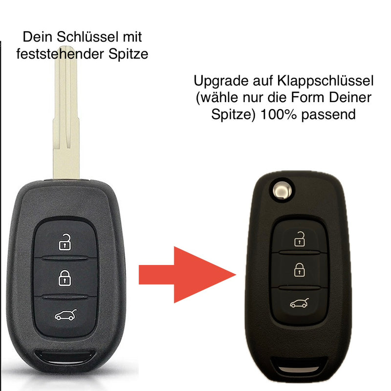 UMBAUSATZ Autoschlüssel Gehäuse für starren Funkschlüssel geeignet für DACIA, Renault