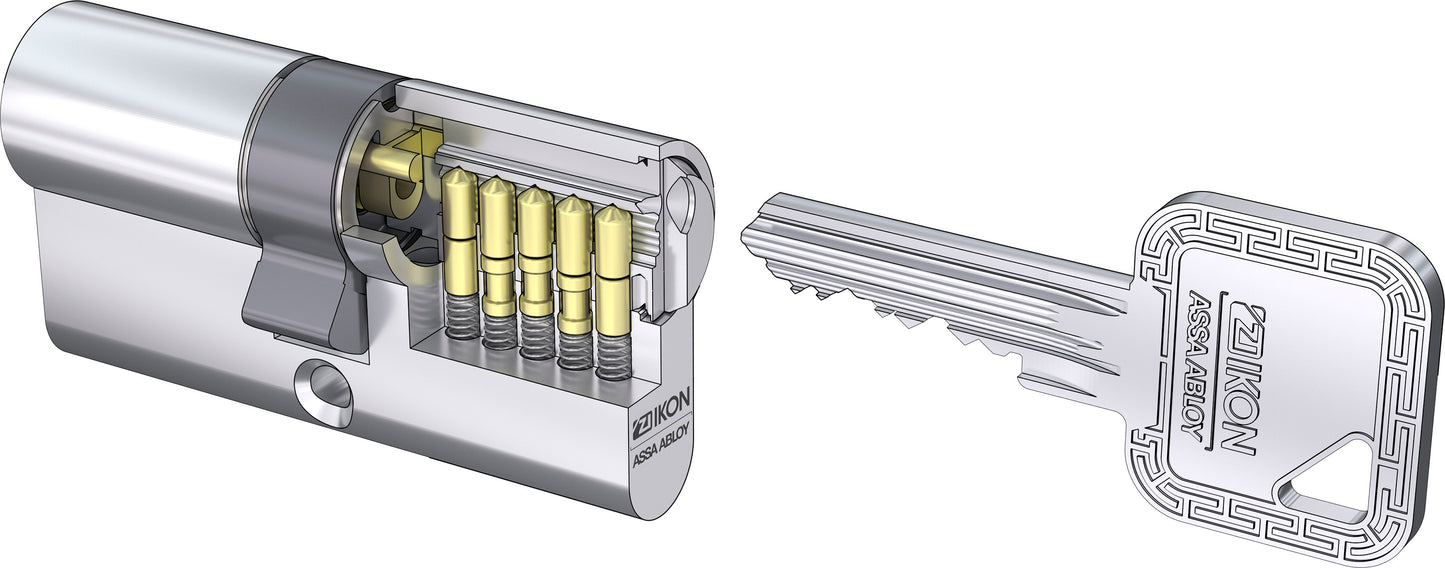 Schließzylinder Zeiss IKON beidseitig schliessbar (mit Not- und Gefahrenfunktion), gleich schliessend. Preiswerte Schliessanlage