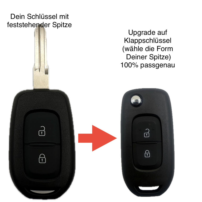 UMBAUSATZ Autoschlüssel Gehäuse für starren Funkschlüssel geeignet für DACIA, Renault