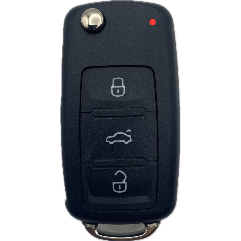 Autoschlüssel Gehäuse für Funk Klappschlüssel geeignet für VW 3 Tasten (LED oben)