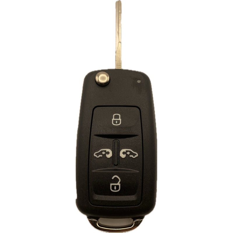 Autoschlüssel Gehäuse für Funk Klappschlüssel geeignet für VW 5 Tasten Sharan, Alhambra, Multivan