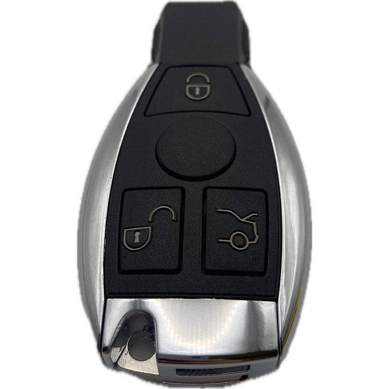 Autoschlüssel komplett, Funk Schlüssel geeignet für Mercedes Benz bis Baujahr 2013 Chrom 3 Taster