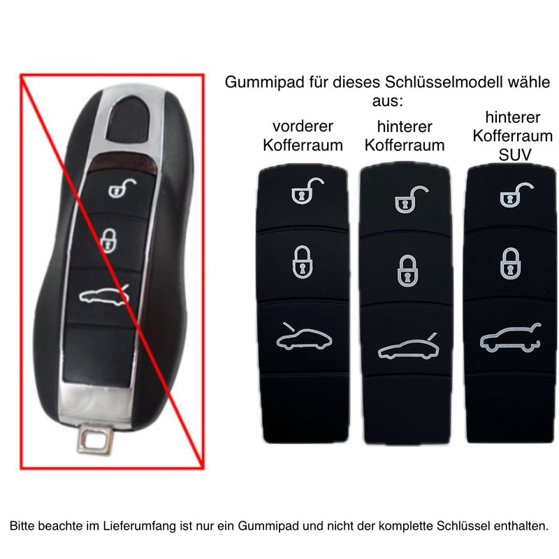 Autoschlüssel Gummimatte Funkschlüssel geeignet für Porsche 3 Tasten