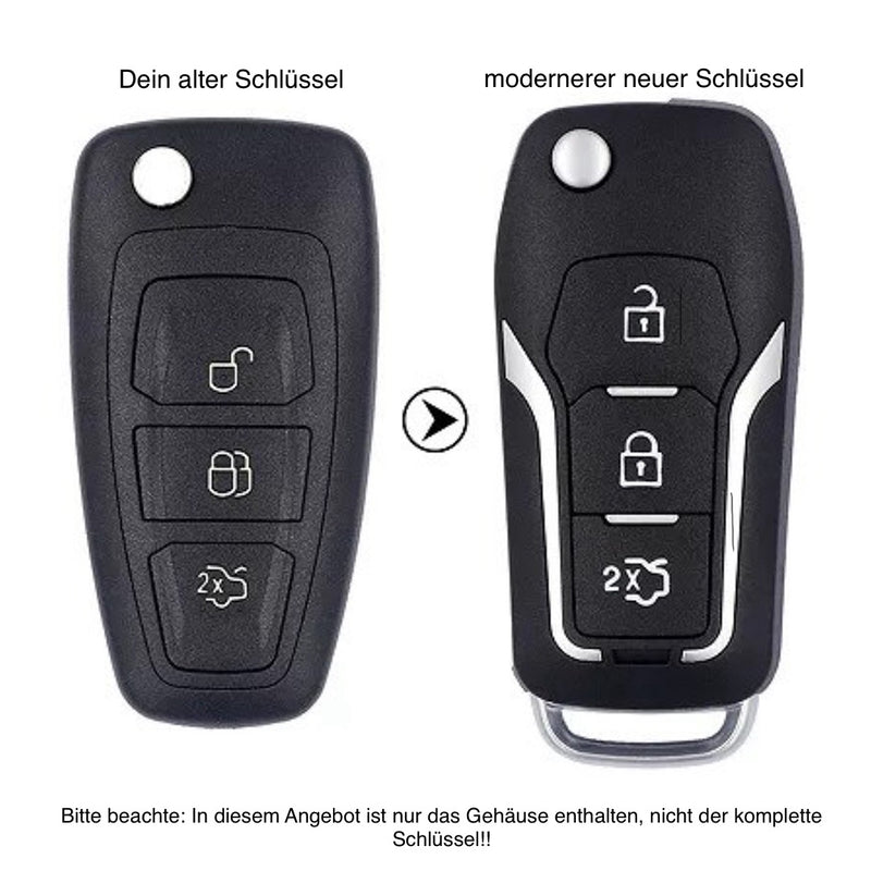 Gehäuse UPDRADE, Umbausatz für Funk Autoschlüssel geeignet für Ford 3 Taster