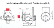 DOM IX Twido Briefkastenschloss Maßzeichnung, kleines Schloß
