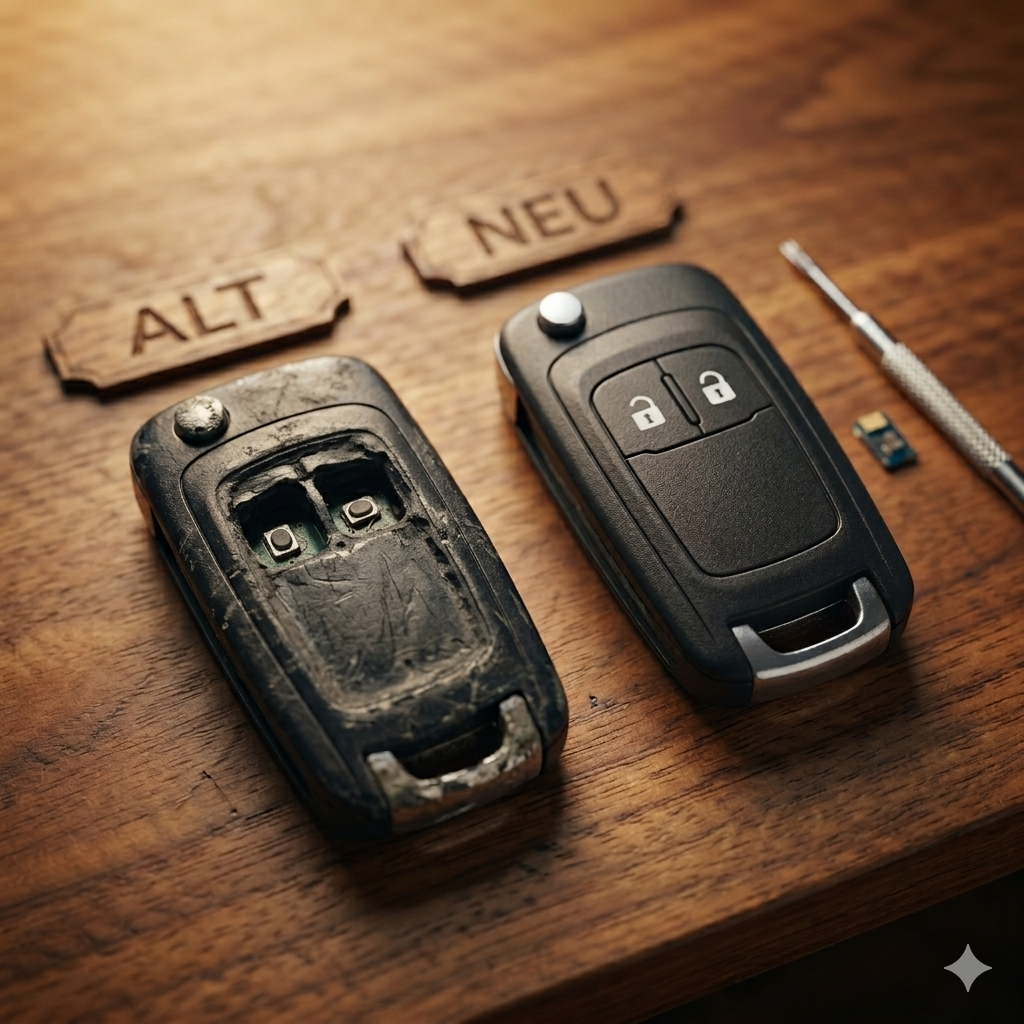 Autoschlüssel OEM komplett für Funk Klappschlüssel geeignet für Opel ab (2009 - 2016) 2 Taster