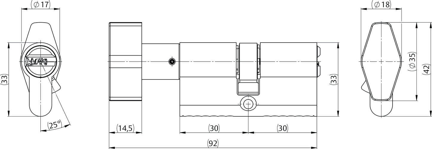 IKON Schließzylinder RW6 – Wendeschlüssel-Sicherheit