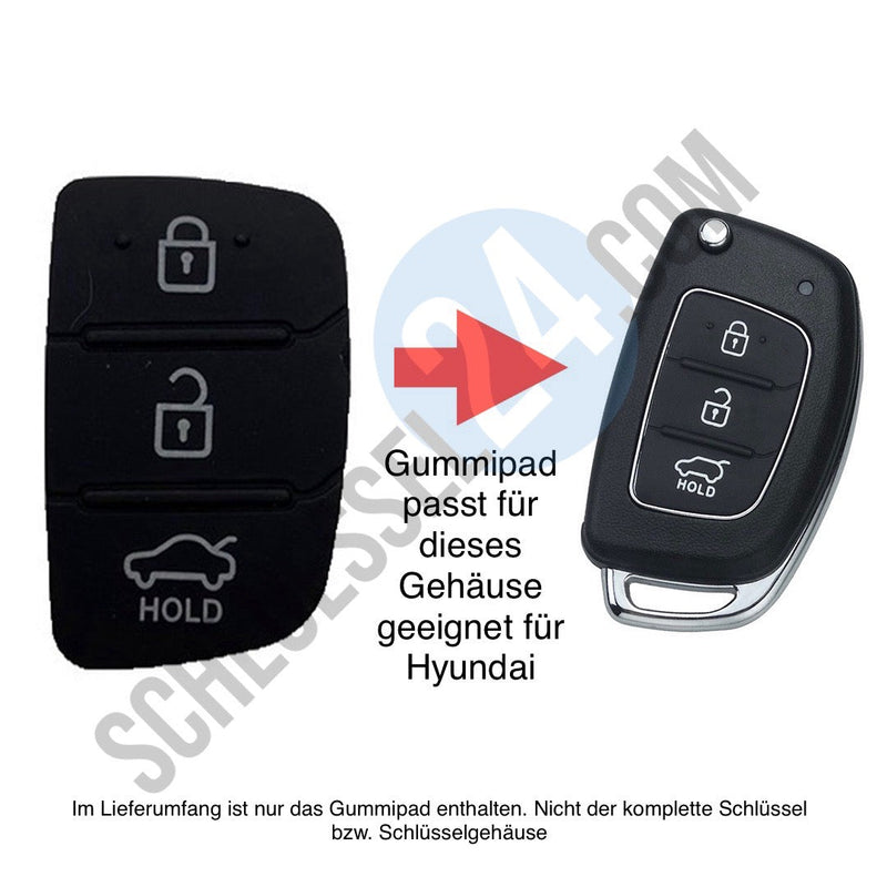 Gummipad KIA hyundai mit passendem Schlüssel daneben