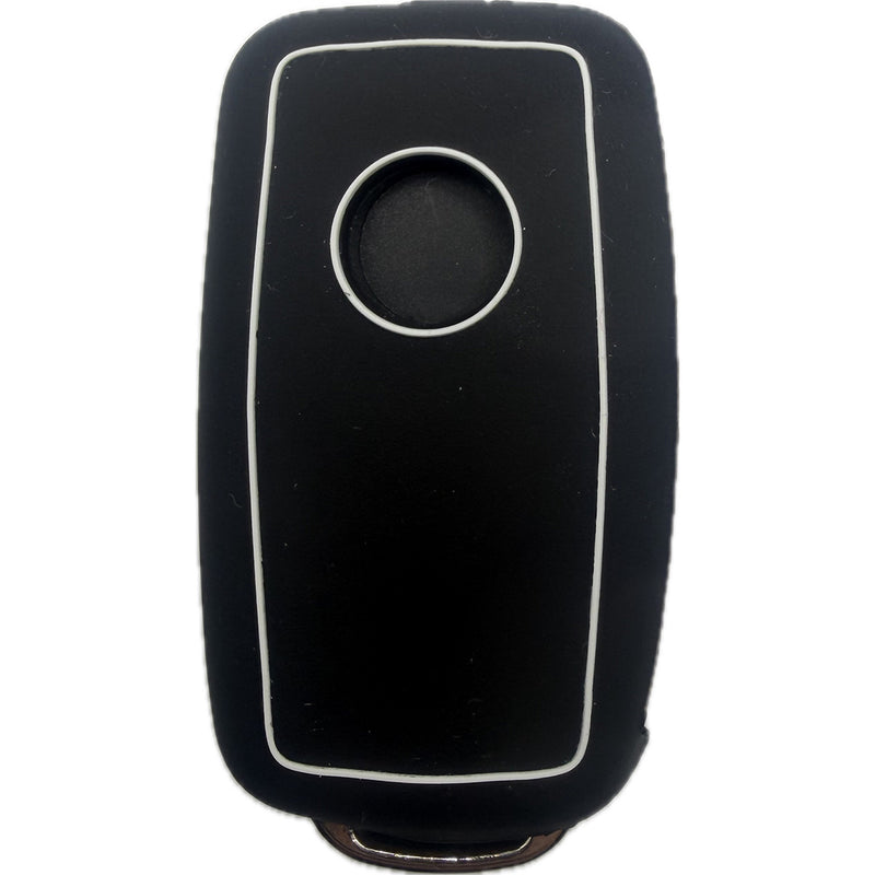 Autoschlüssel Hülle Silikon für VW, SEAT & Skoda 3 Tasten Klappschlüssel (LED oben oder Mitte), schwarz