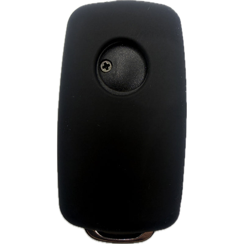 Autoschlüssel Hülle Silikon für VW, SEAT & Skoda 3 Tasten Klappschlüssel (LED Mitte), schwarz