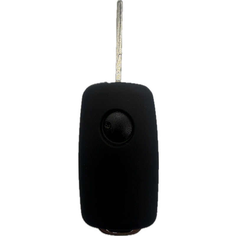 Autoschlüssel Hülle Silikon für VW, SEAT & Skoda 3 Tasten Klappschlüssel (LED Mitte), schwarz