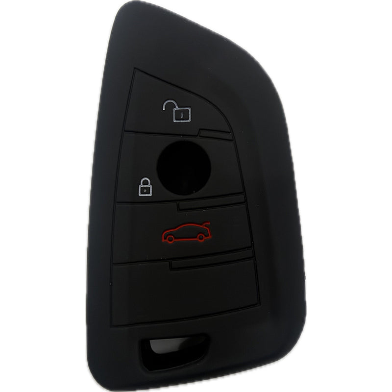 Autoschlüssel Hülle Silikon für BMW F- und G-Serie 3 oder 4 Tasten Keyless Go, schwarz