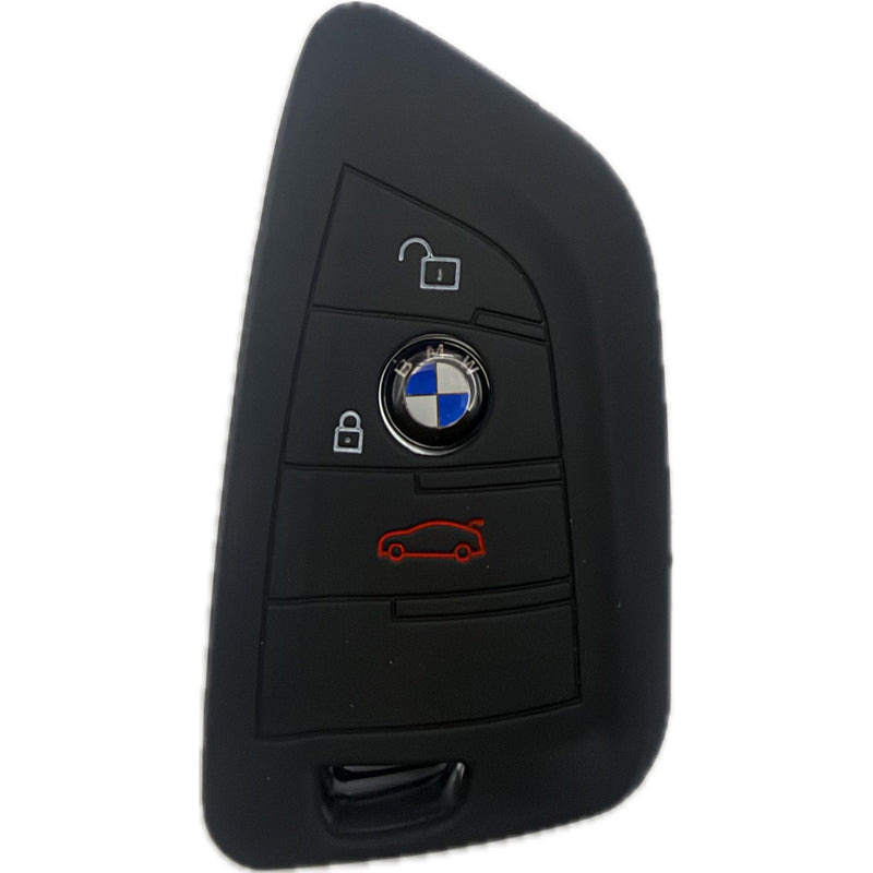 Autoschlüssel Hülle Silikon für BMW F- und G-Serie 3 oder 4 Tasten Keyless Go, schwarz