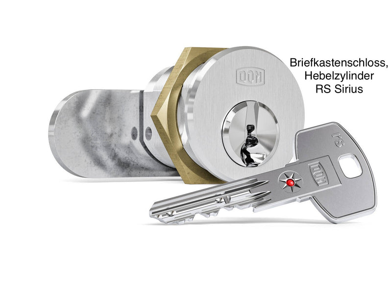 DOM Briefkastenschloss Hebelzylinder RS Sirius mit Schlüssel