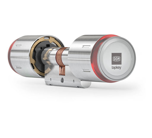 DOM Tapkey Pro V2 elektronischer Schließzylinder beidseitig lesend, rot leuchtend