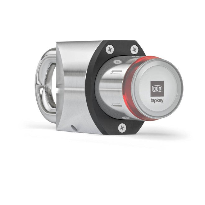 DOM Tapkey Pro V2 elektronisches Vorhangschloss Smart Padlock
Vorderseite leuchtet rot