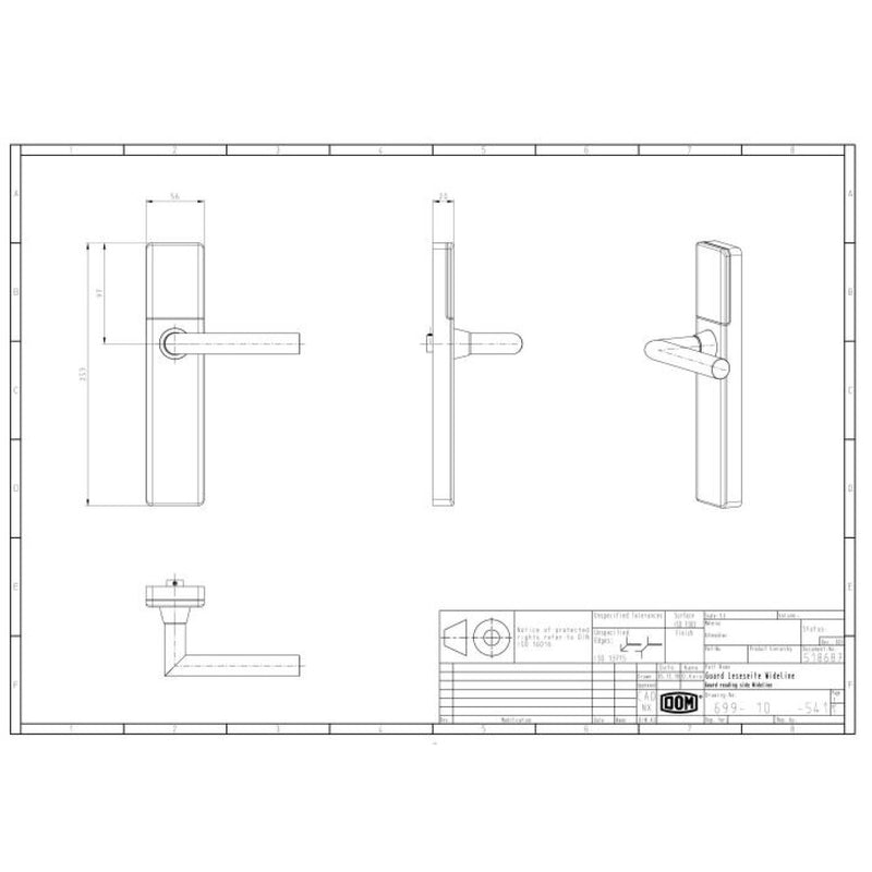 DOM Tapkey Guard S Wideline / Slimline einseitig lesend Set