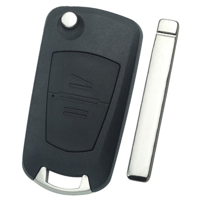 Autoschlüssel Gehäuse für Funk Klappschlüssel geeignet für Opel (2004 - 2014) 2 Taster (untereinander)